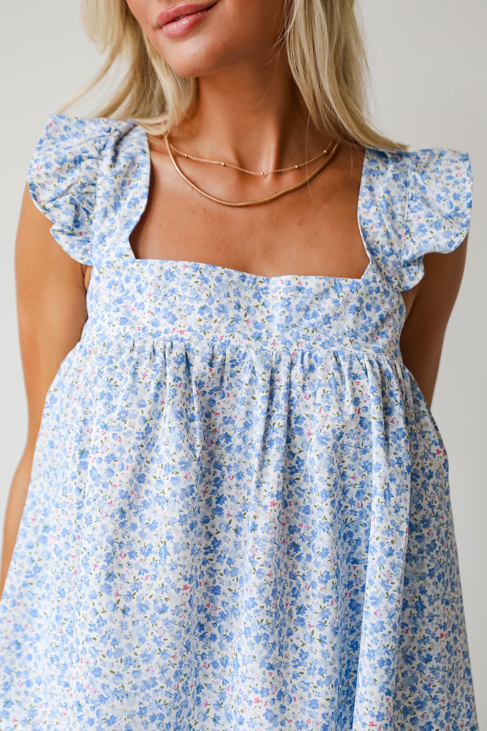 Such A Delight Blue Floral Tank