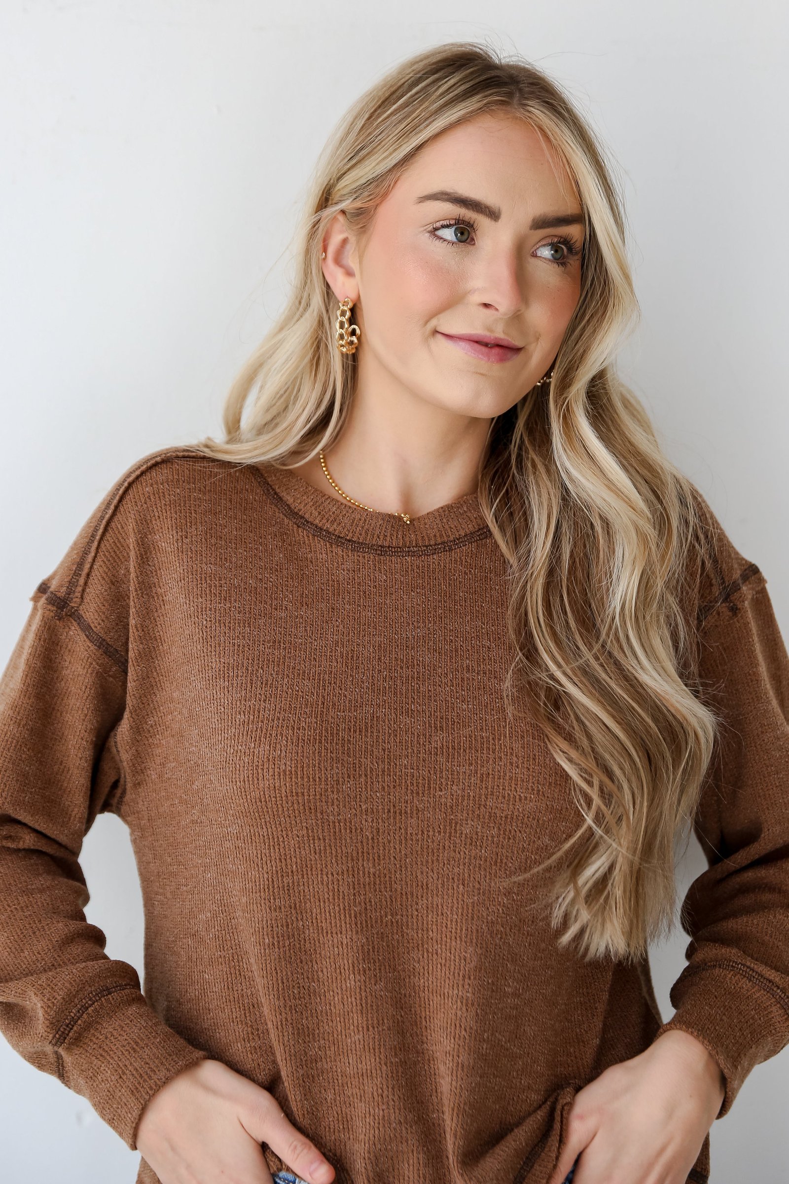 Everyday Brilliance Brown Lightweight Knit Top