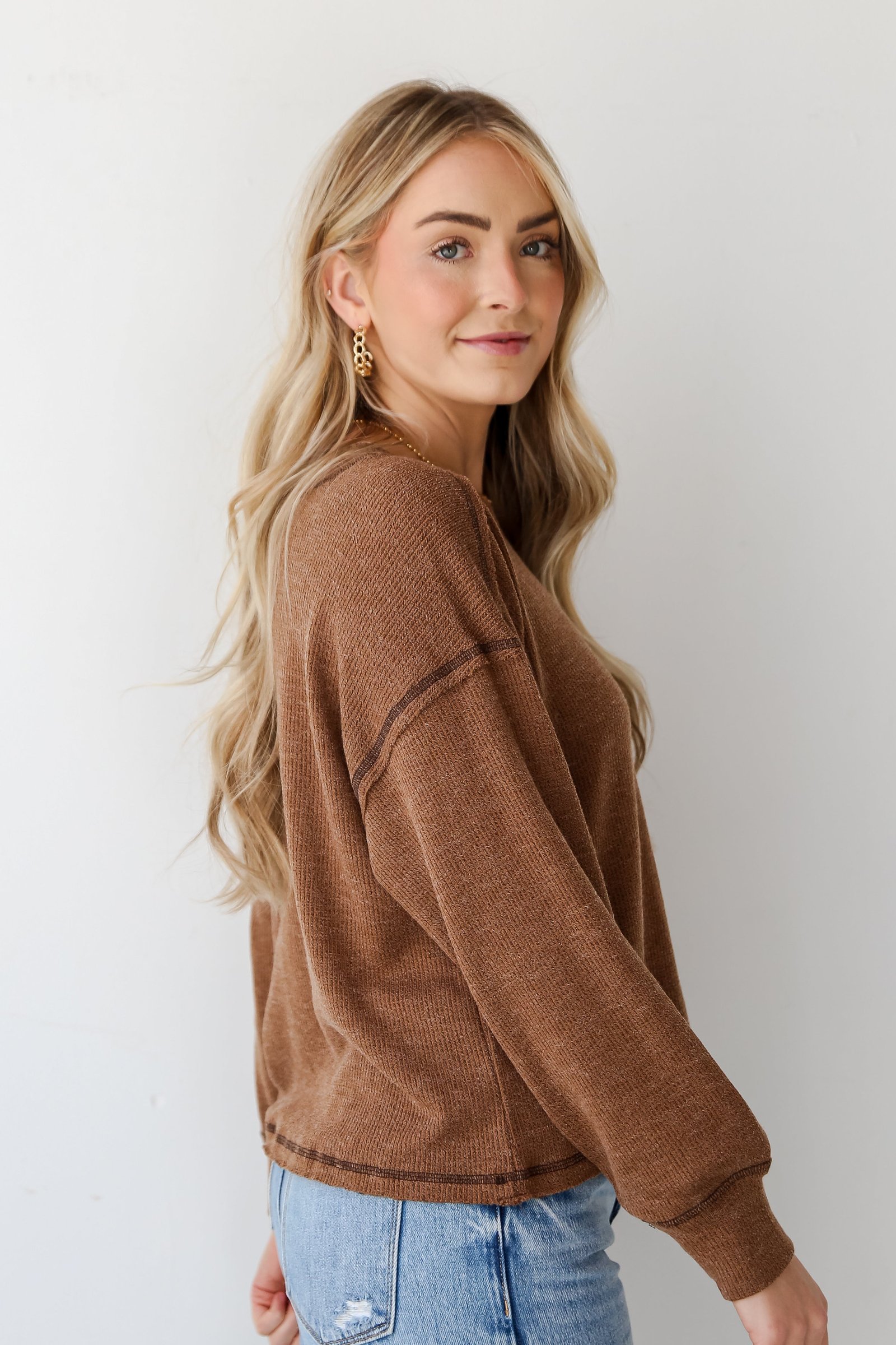 Everyday Brilliance Brown Lightweight Knit Top