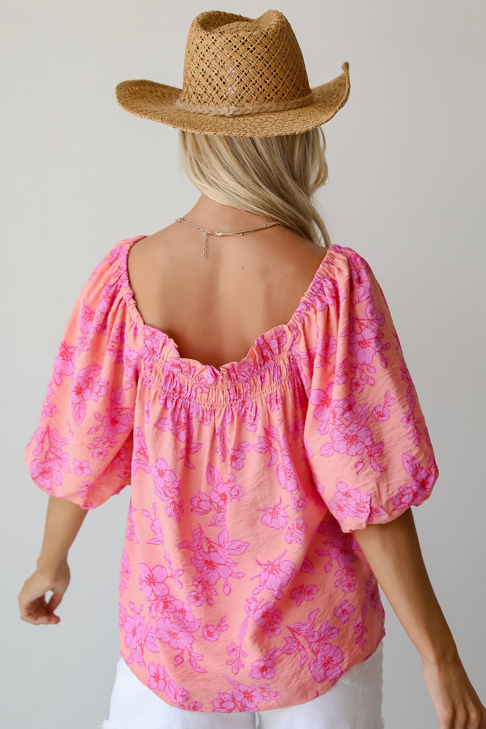 Clearly Stunning Coral Floral Blouse