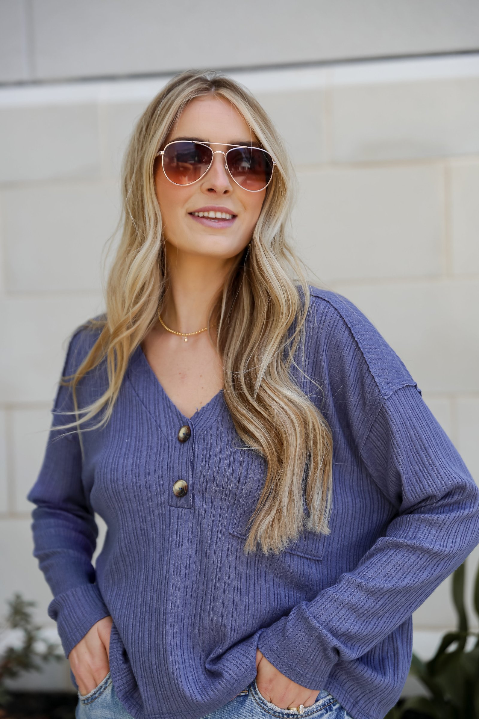 Cute Success Denim Knit Top