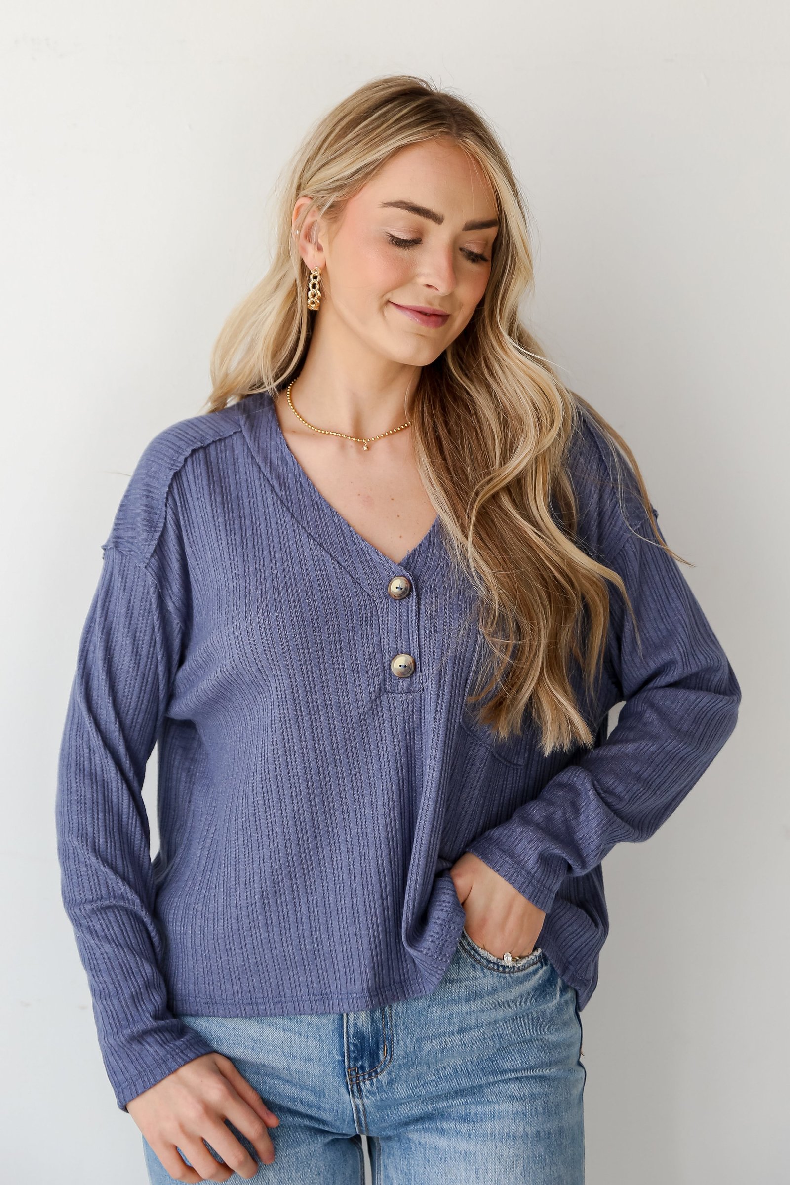 Cute Success Denim Knit Top