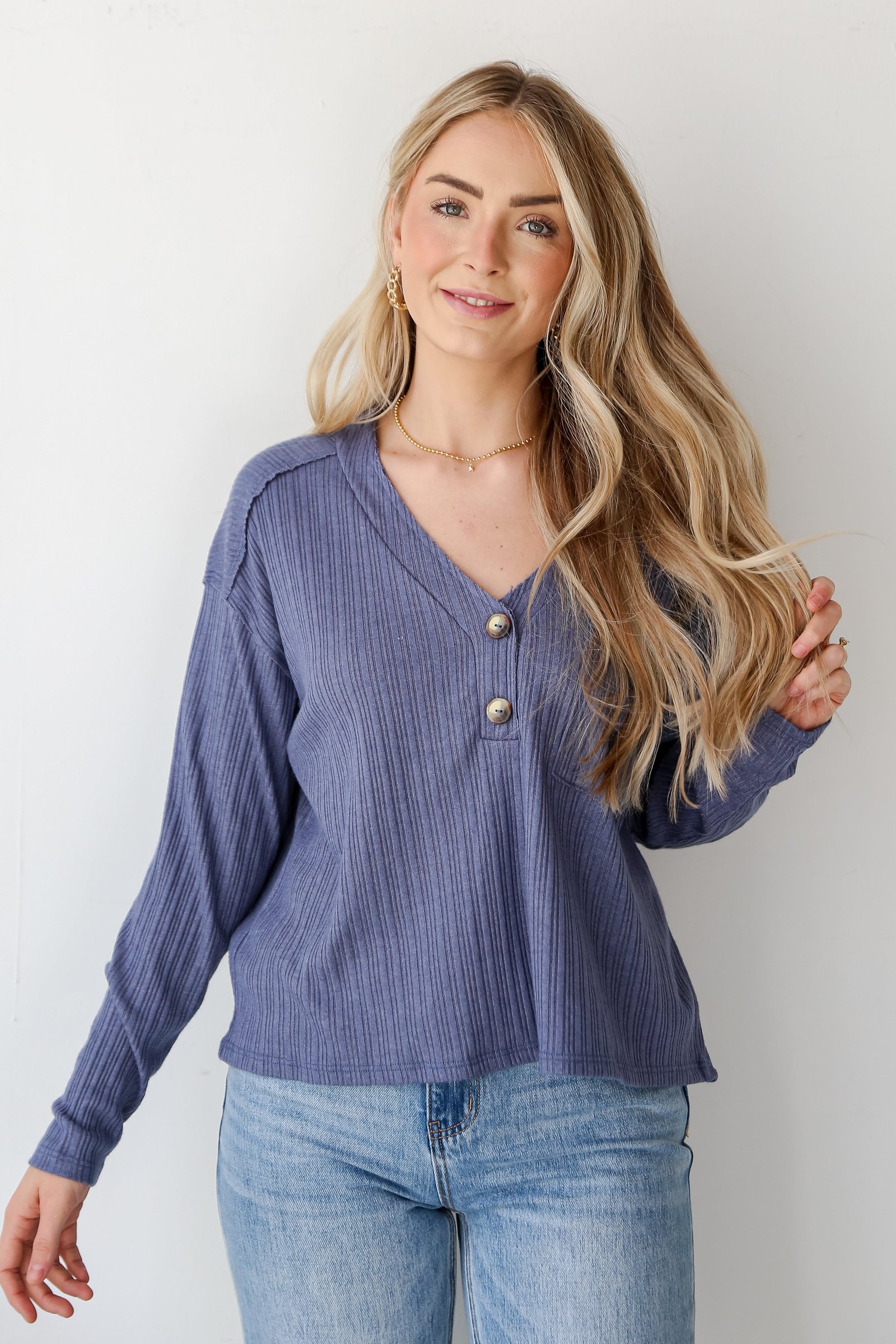 Cute Success Denim Knit Top