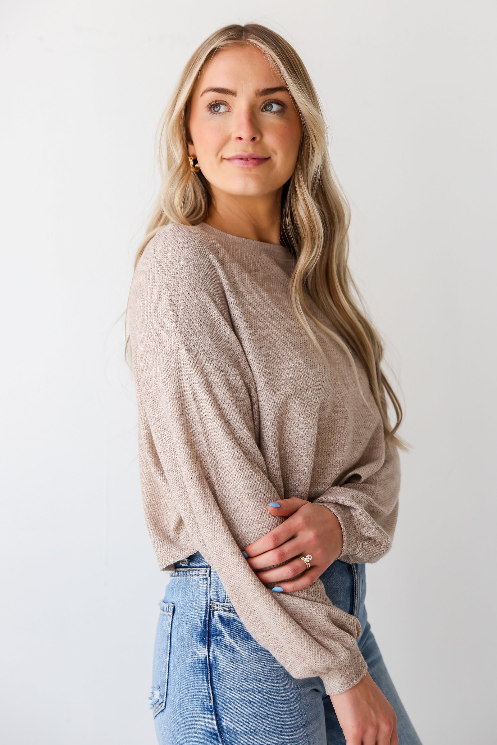 Julie Oatmeal Lightweight Knit Top