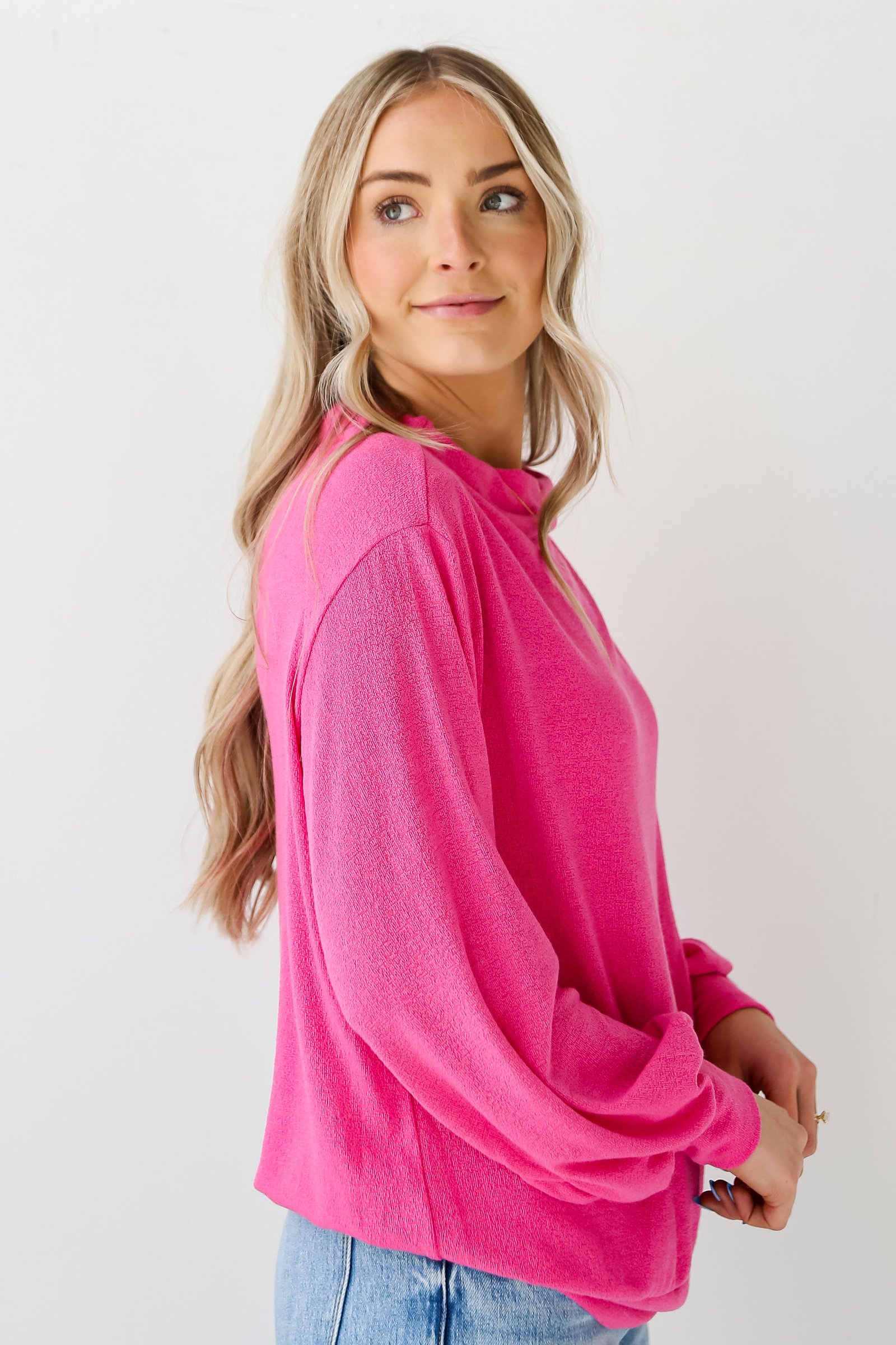 Lola Hot Pink Lightweight Knit Top - DU DEAL