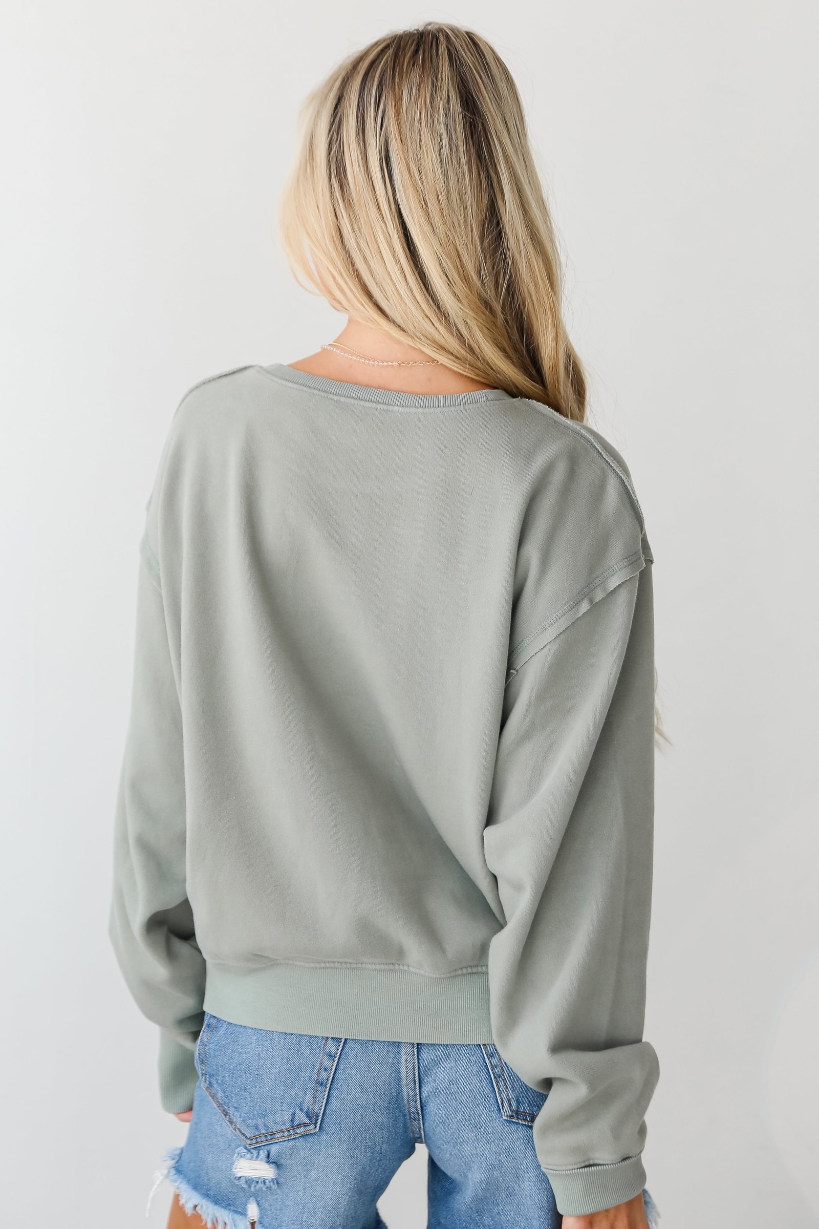 Mallory Sage Fleece Sweatshirt - DU DEAL