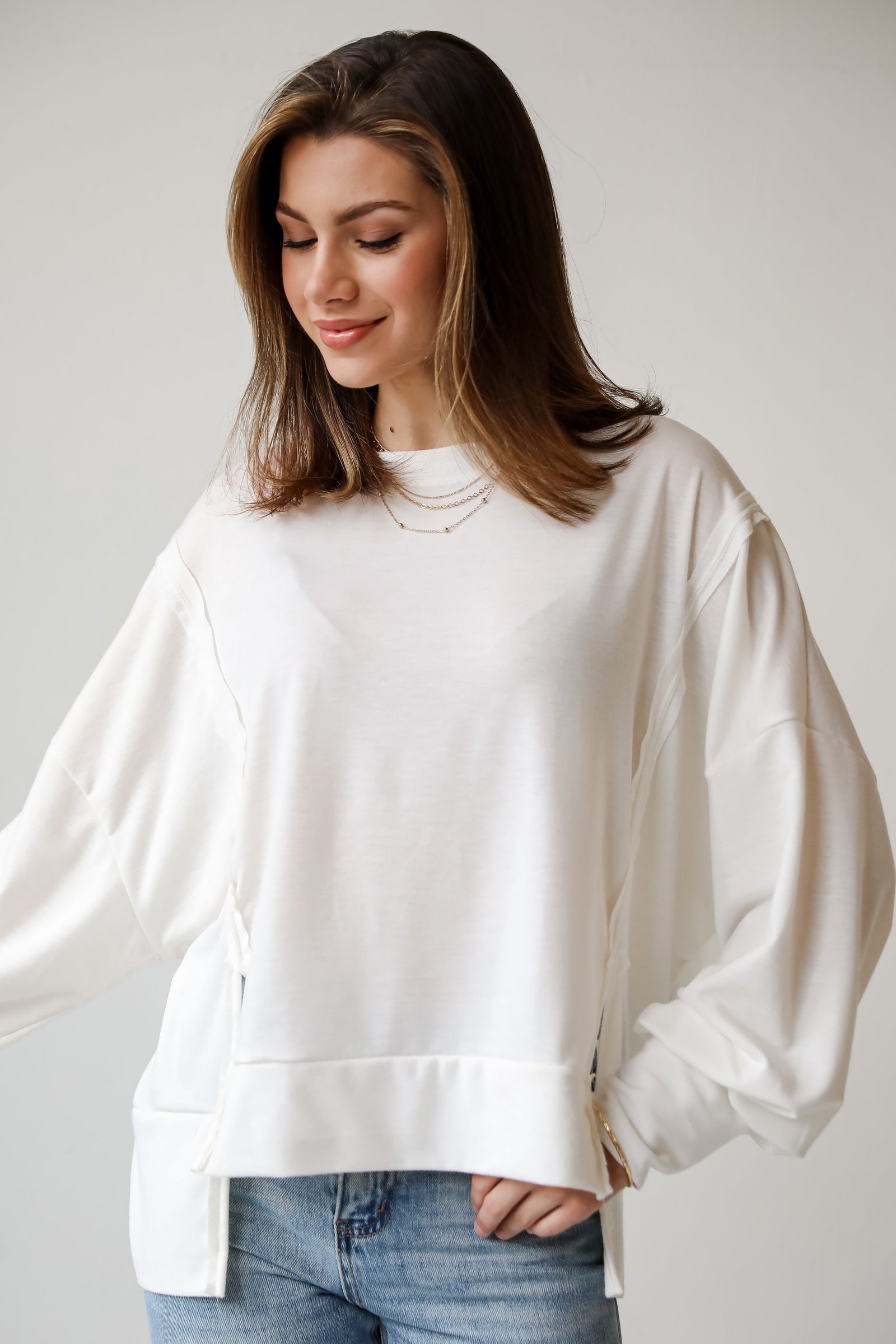 Comfy Fascination Ivory Oversized Pullover