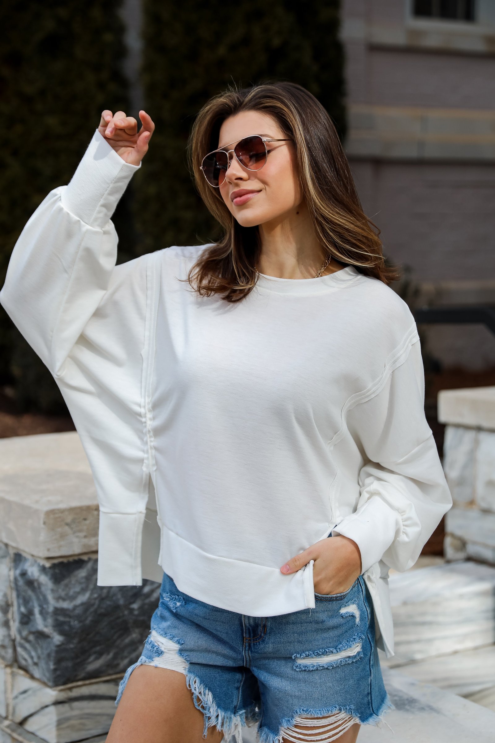 Comfy Fascination Ivory Oversized Pullover