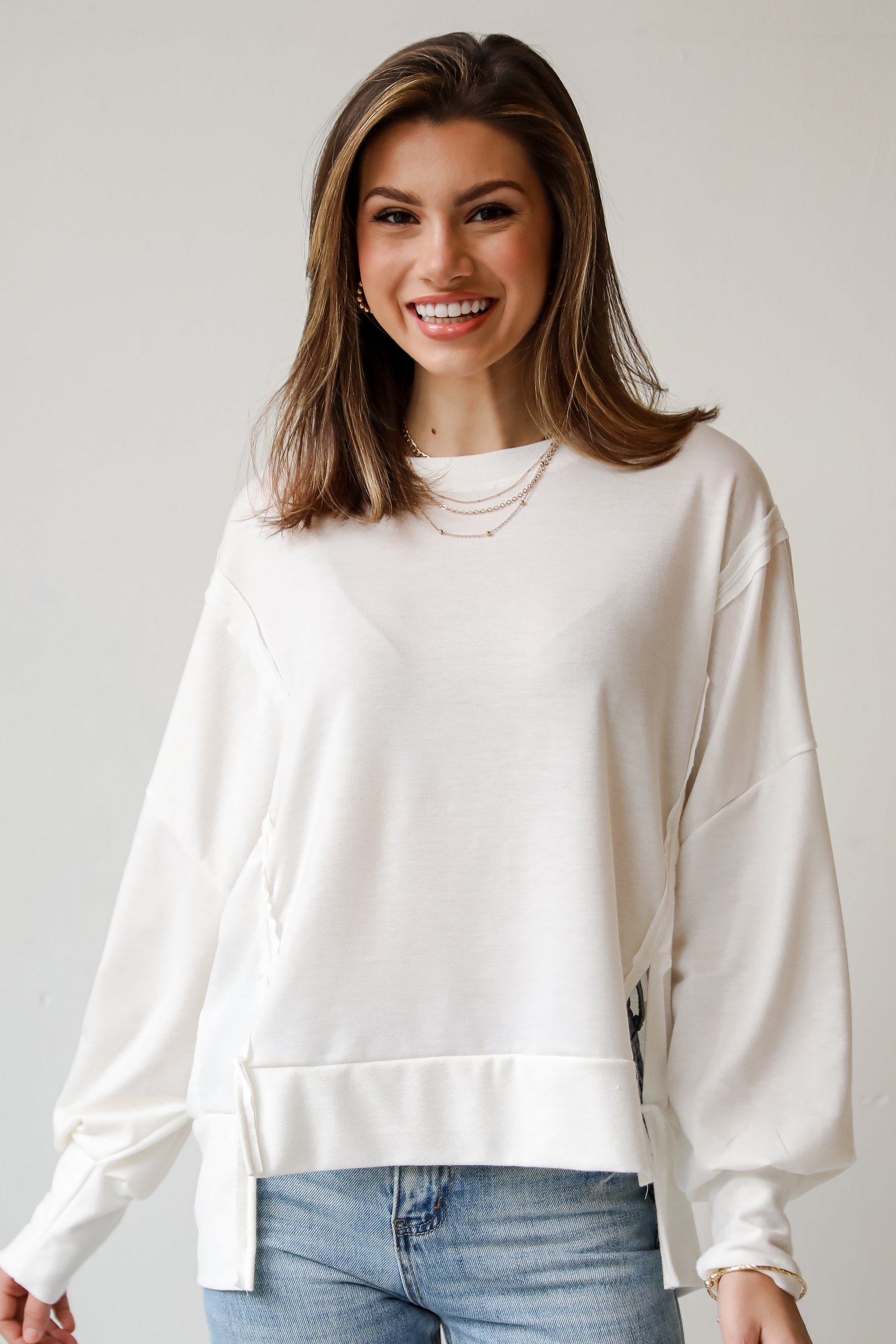 Comfy Fascination Ivory Oversized Pullover