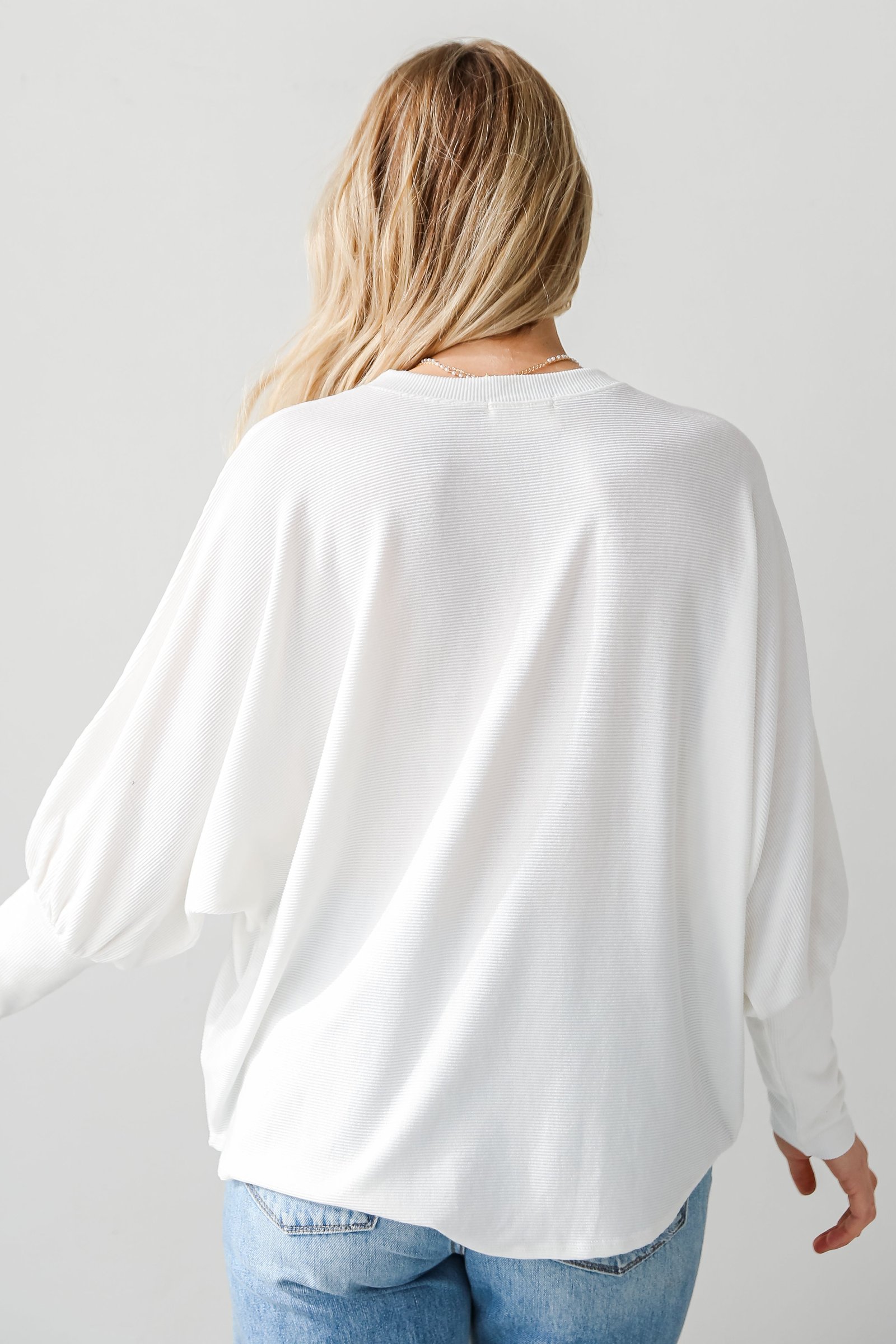 Forever Comfy Ivory Ribbed Knit Oversized Top